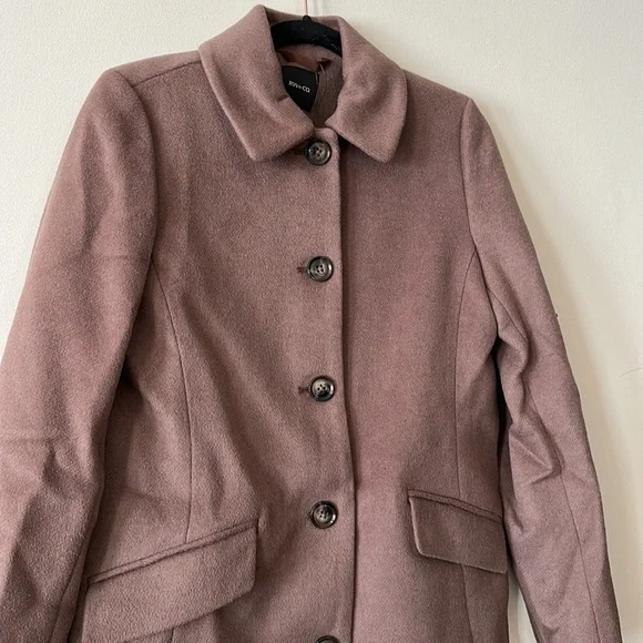 New RW&Co Classic Wool Fitted Preppy Coat in Deep Taupe - Picture 8 of 15